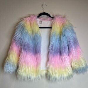 Beautiful soft faux rainbow pastel jacket.